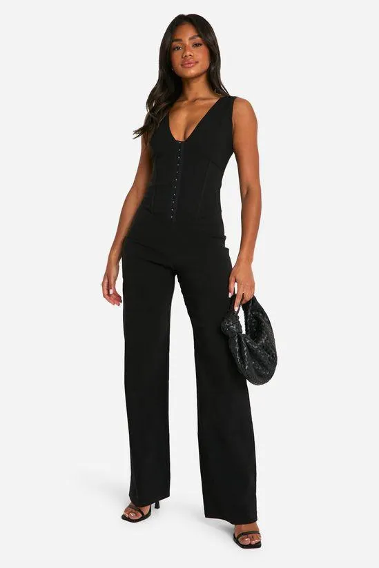 Eyelet Corset Jumpsuit