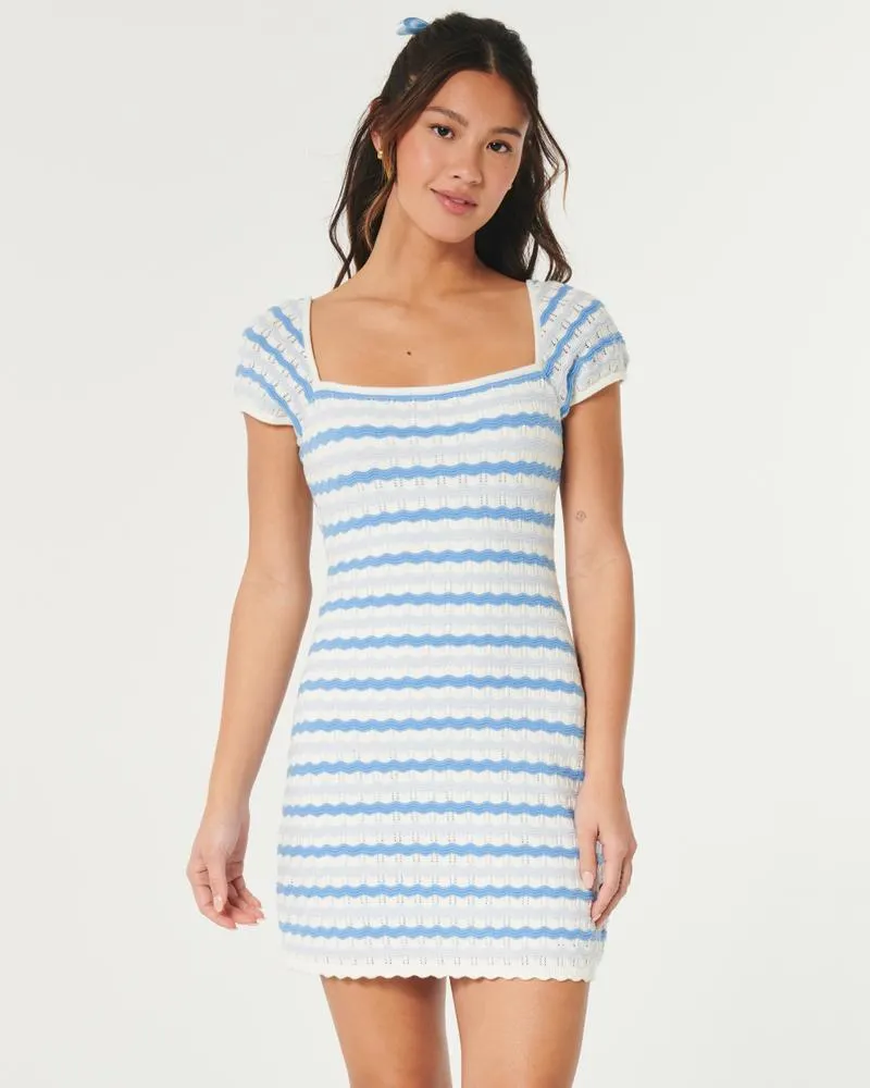 Crochet-Style Mini Dress