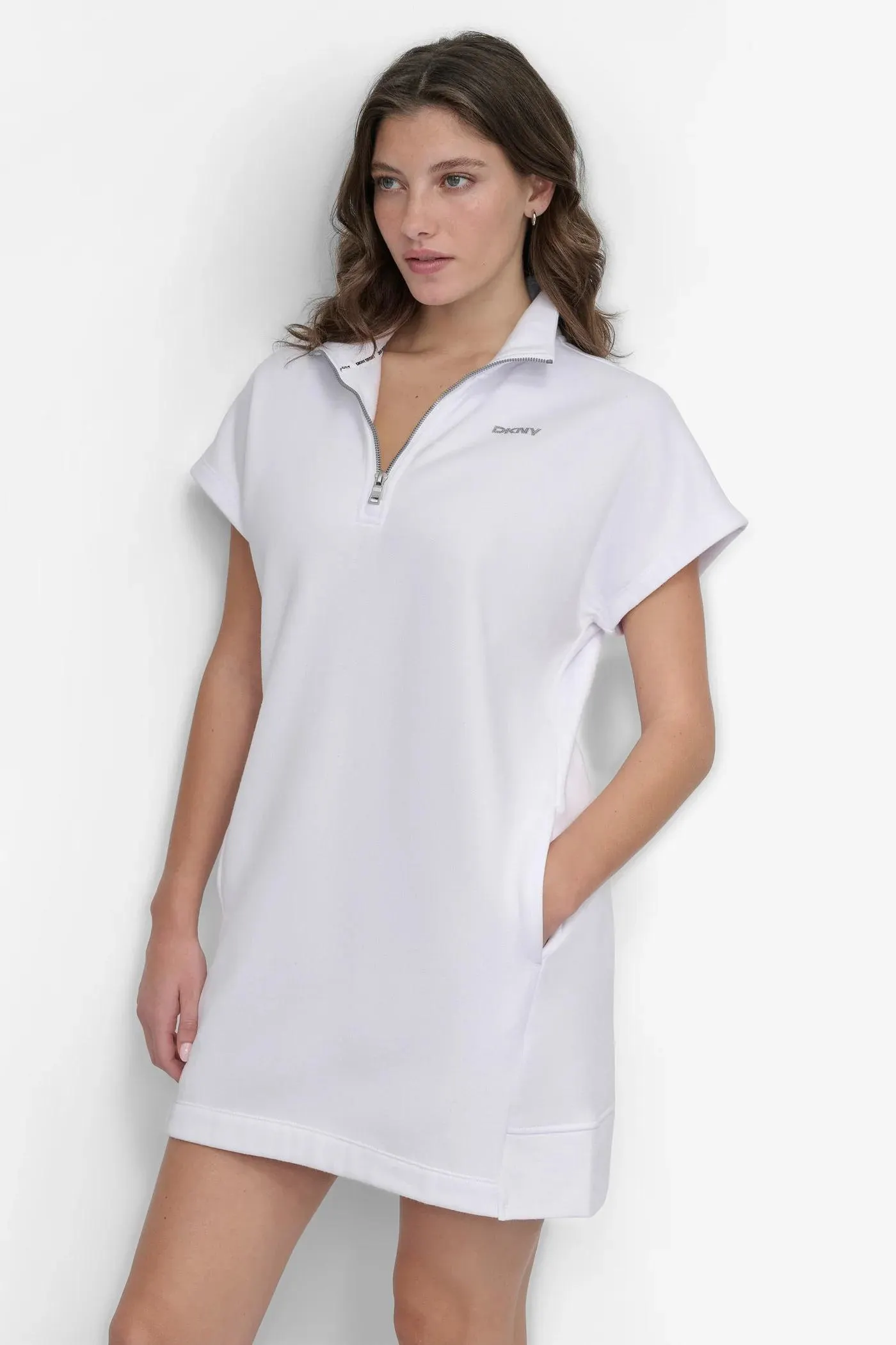 MINI STUD LOGO HALF ZIP SNEAKER DRESS