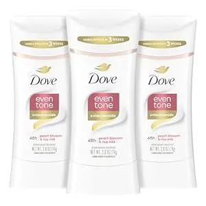 Dove Even Tone Antiperspirant Deodorant Stick Peach Blossom & Rice Milk 3 Count 2.6 oz