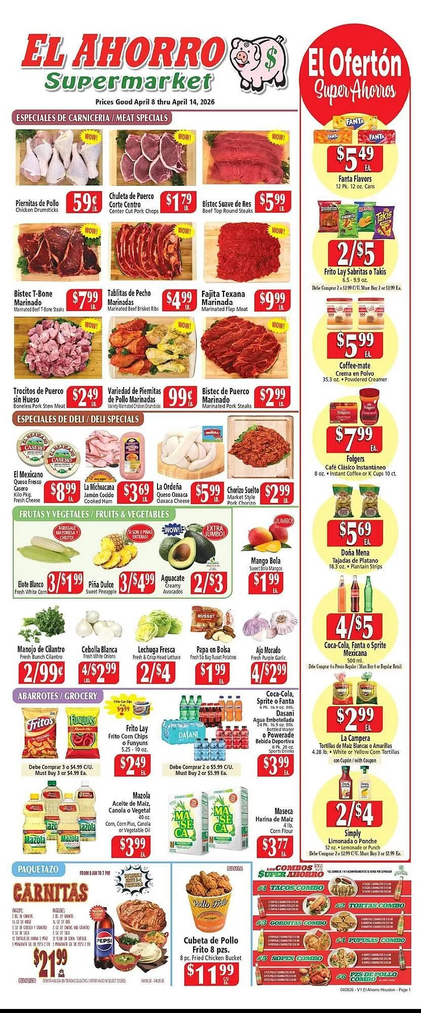 Weekly ad El Ahorro weekly ad from April 8 to April 14 2026 - Page 1