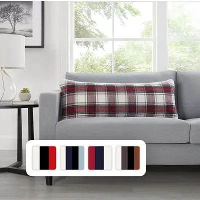 Member's Mark Plaid Faux Fur Decorative Pillow 14" x 36", Assorted Designs