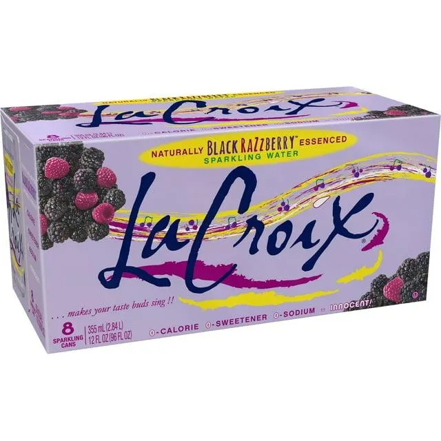 LaCroix Black Razzberry Sparkling Water 8pk/12 fl oz Cans, 8 Pack (Quantity)
