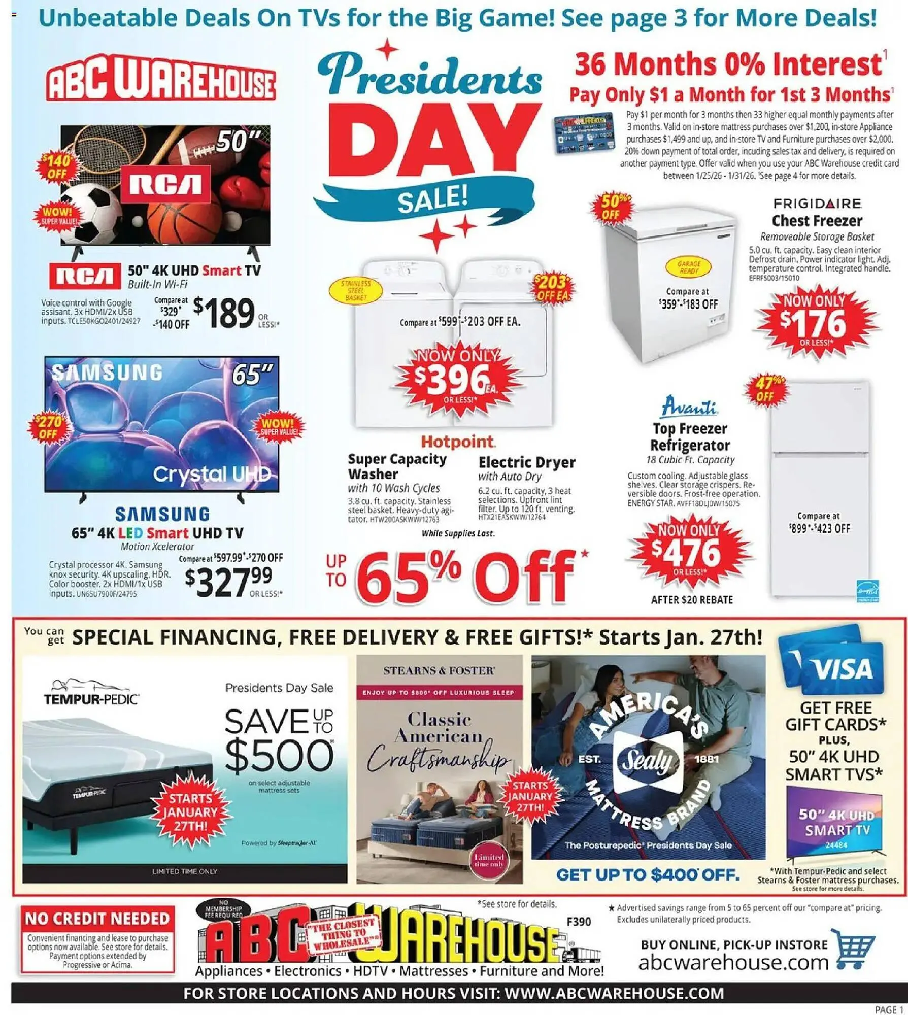 ABC Warehouse weekly ad - 1