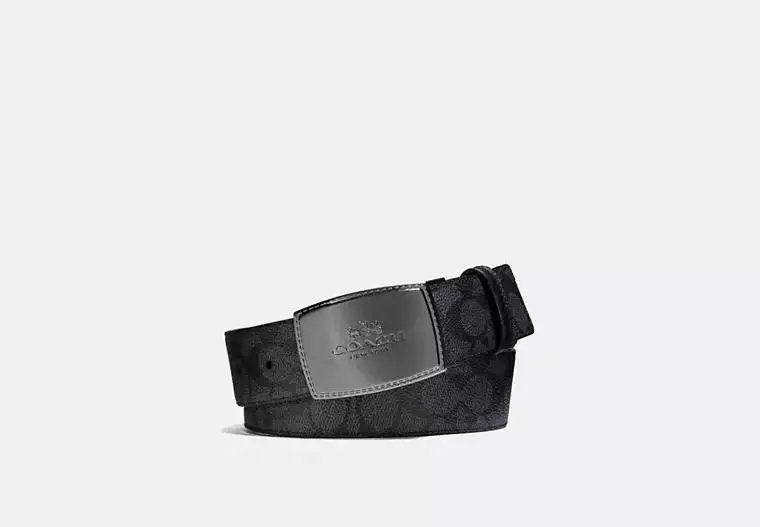 Stitched Plaque Buckle Cut To Size Reversible Belt, 38 Mm