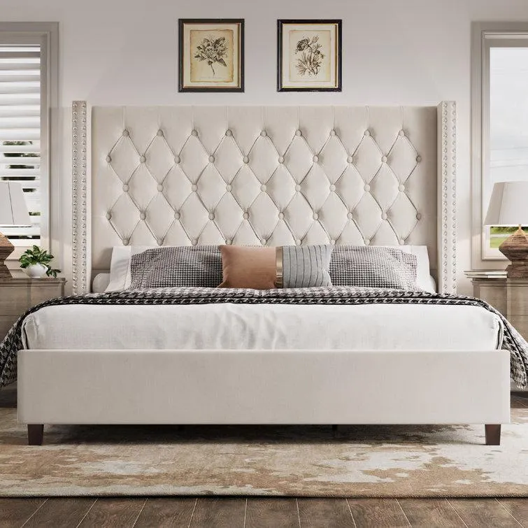 Duluth Upholstered Wingback Bed