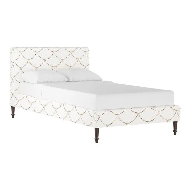 Gray Malin x Cloth & Co Wilton Platform Bed in Multi Bunting Scallop, Full