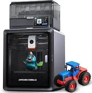 Anycubic Kobra S1 Combo 3D Printer, Multi-Color 3D Printer High Speed Max 600mm/s High Precision, Core XY Stable Structure Ultra-Quiet Printing Anycubic App One-Click Printing 250 * 250 * 250mm