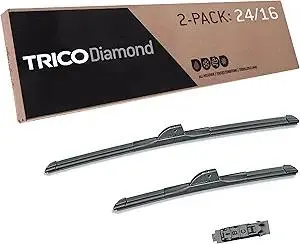 TRICO Diamond 24" + 16" Premium Automotive Replacement Windshield Wiper Blades (Set of 2), Passenger and Driver Side All-Weather Beam Wiper Blades for Select Vehicle Models