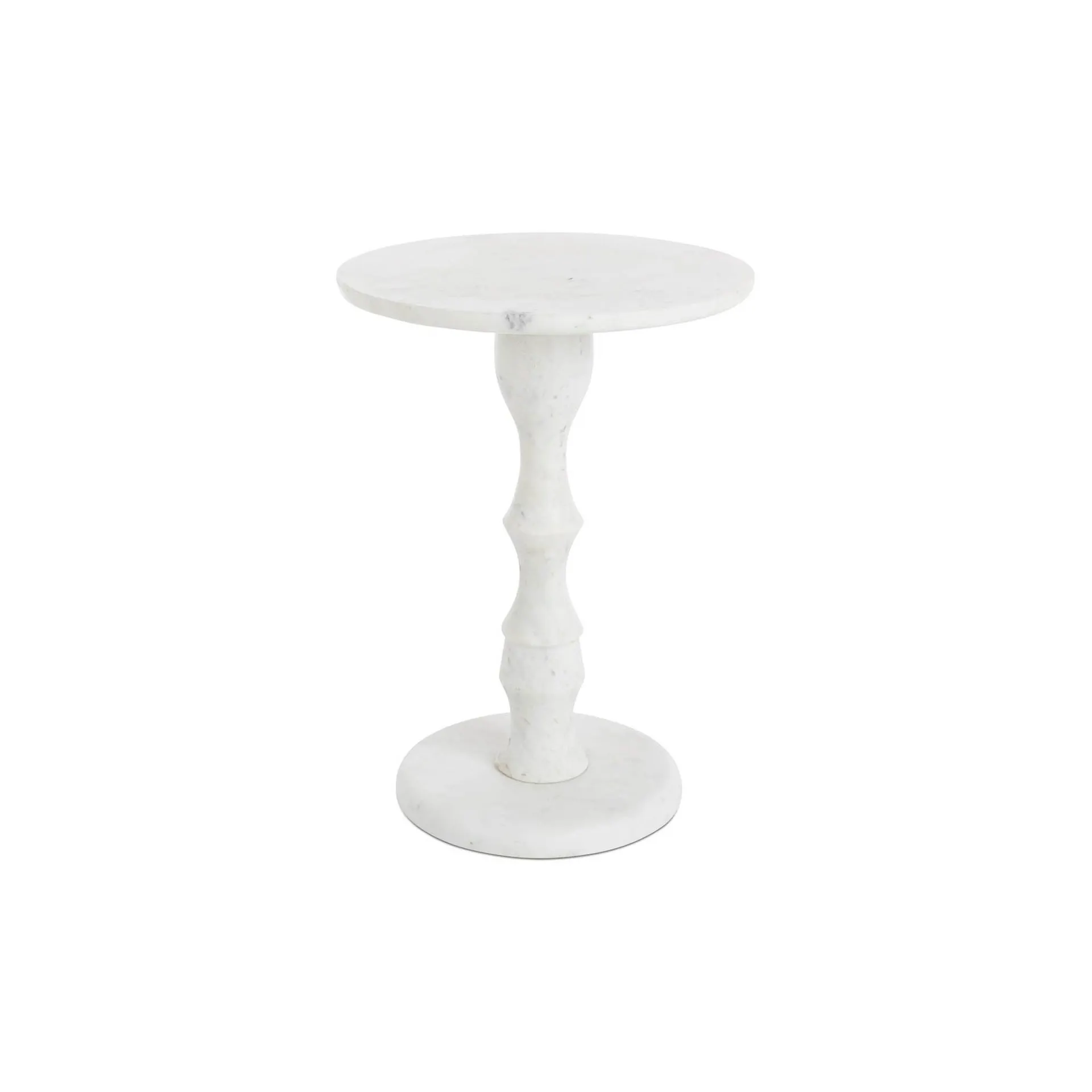 White Marble Pedestal Side Table