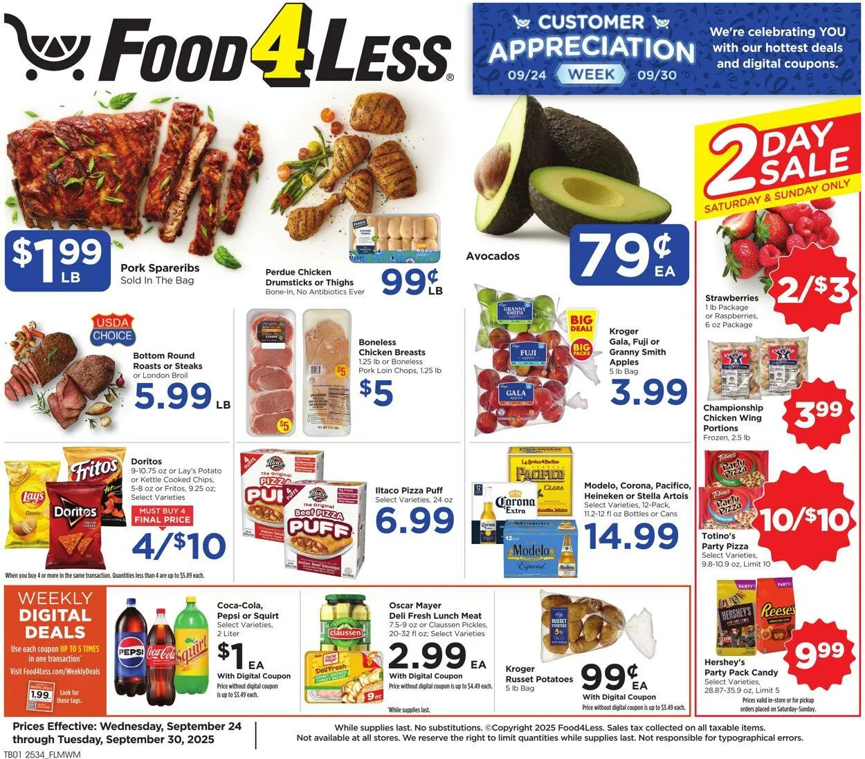 Weekly ad Food 4 Less from September 24 to September 30 2025 - Page 1