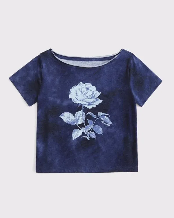 off-the-shoulder graphic tee