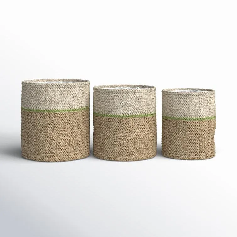 Fabric Basket With Handles - Set of 3 (Set of 3)