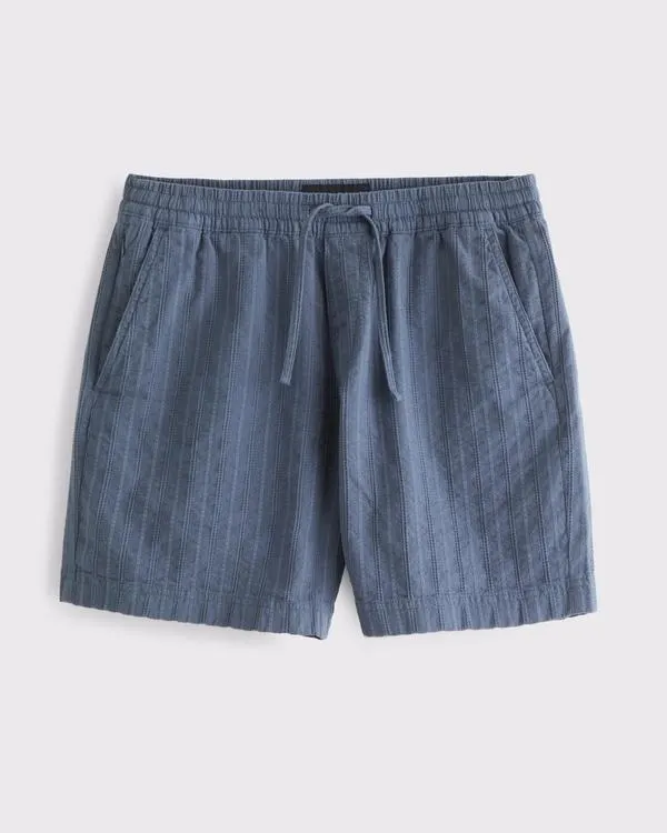 Relaxed Linen-Blend Pull-On Short