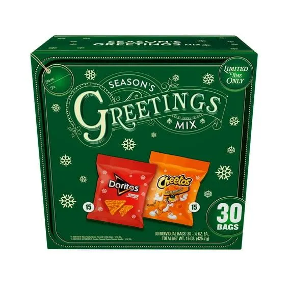 Frito-Lay Seasons Greetings Mix Snacks Variety Pack, 0.5 oz Bags, 30 Pack