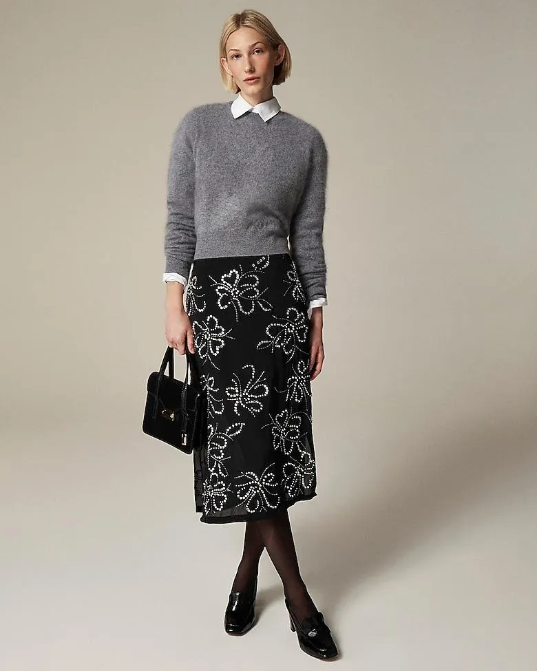 Collection embellished crystal slip skirt