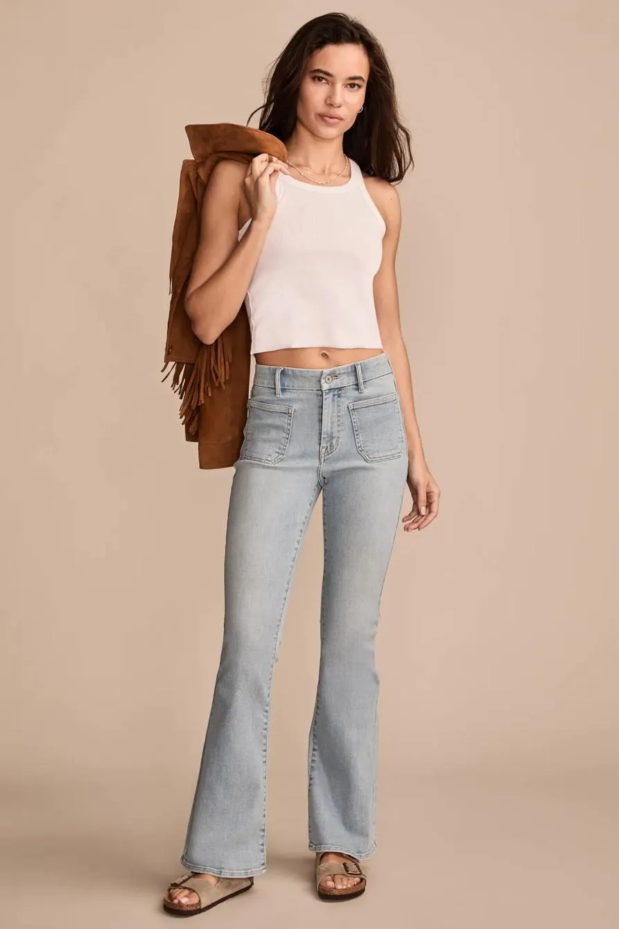 high rise stevie patch pocket flare