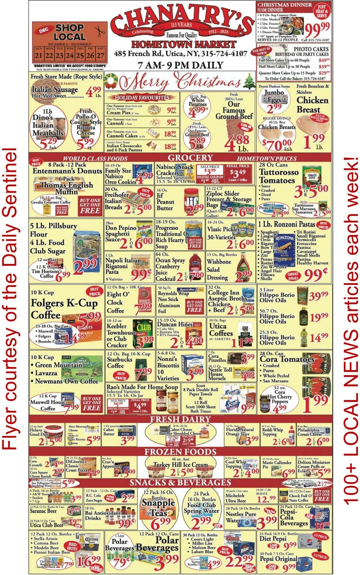 Weekly ad Chanatry's Hometown Market from December 21 to December 27 2025 - Page 1