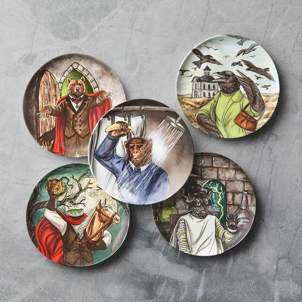 Dapper Animal Halloween Salad Plates