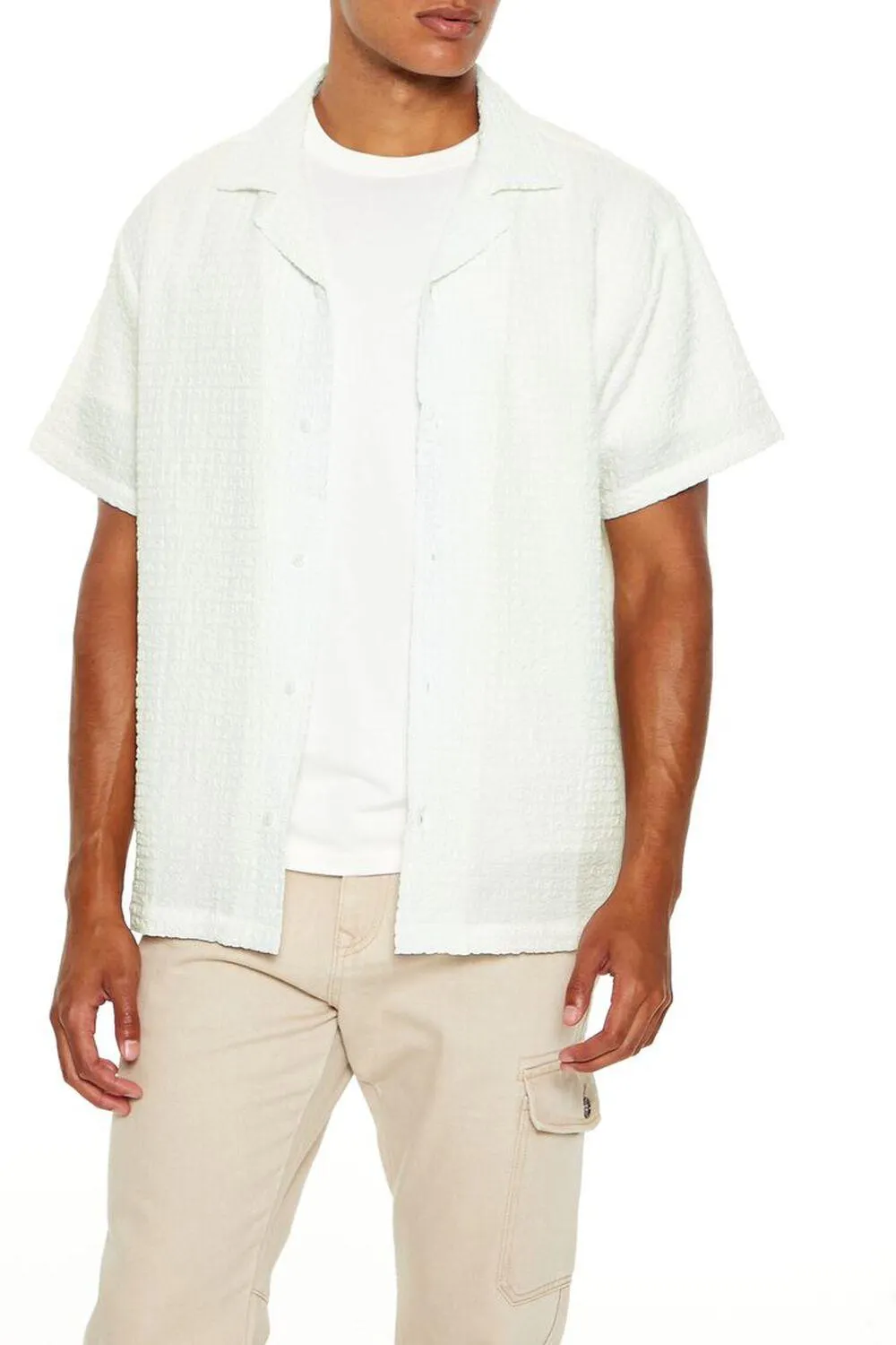 Textured Cuban-Collar Shirt