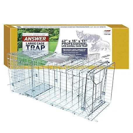 JT Eaton 1-Door Answer Live Animal Trap for Coyotes, Foxes, Armadillos and Other Large Pests, 42 in. x 15 in. x 17 in.