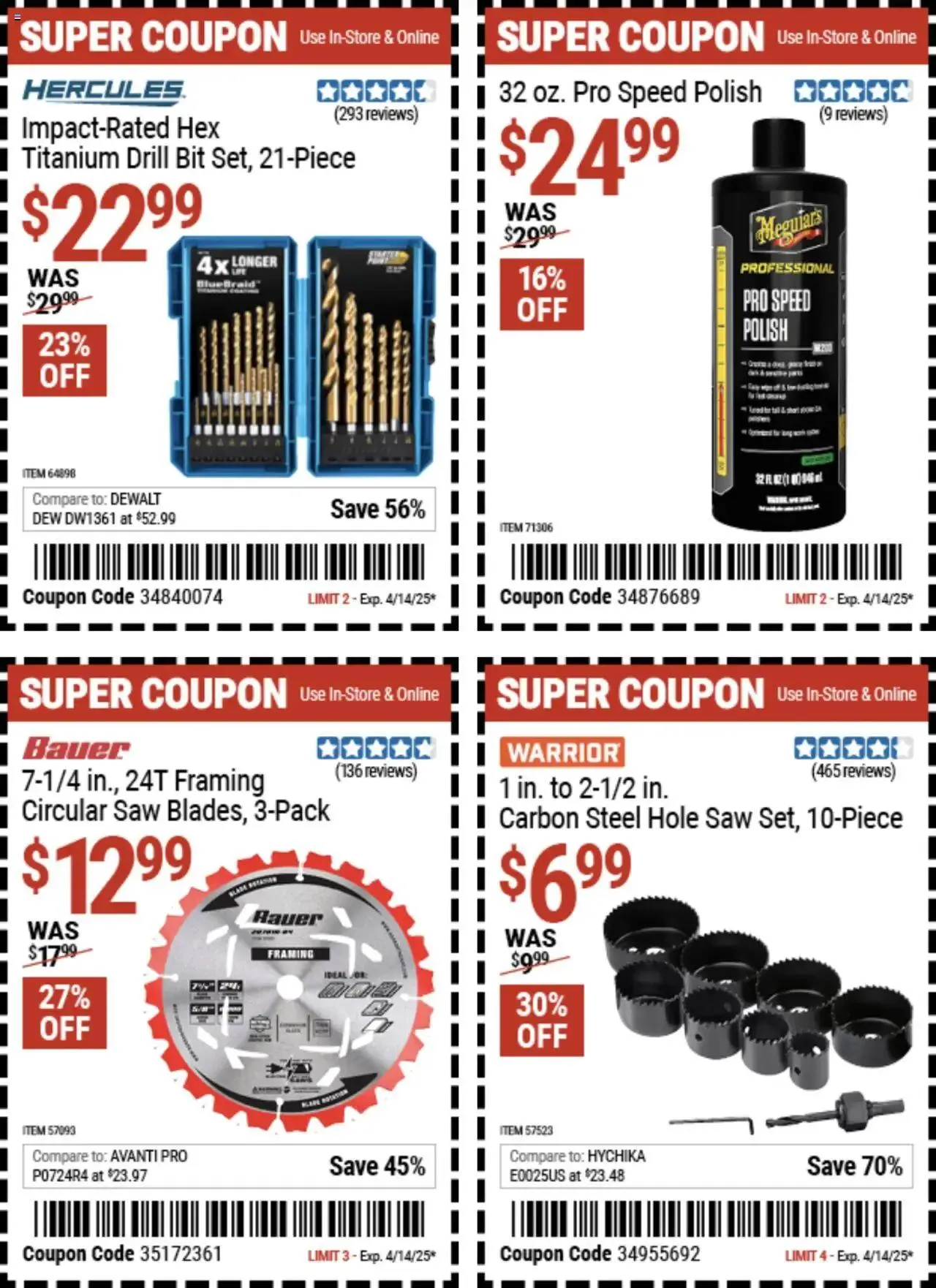 Weekly ad Harbor Freight Spring Coupons from March 24 to April 14 2025 - Page 15
