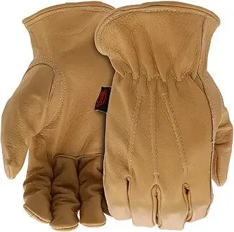 BOSS Men's AquaArmor Durable Cowhide Leather Work Gloves