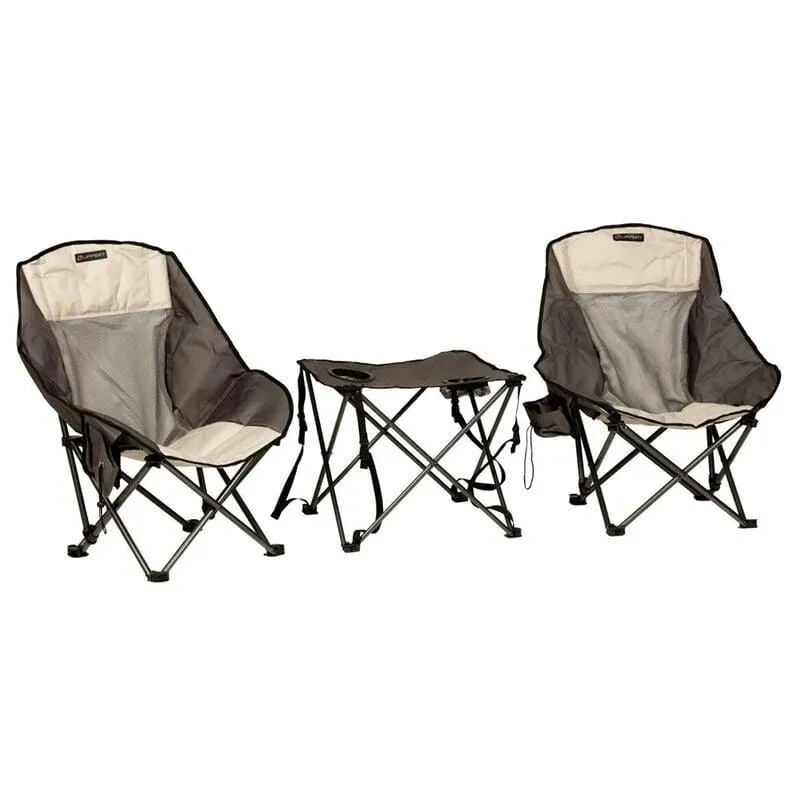 Lippert Baja Overlanding Chair and Table Set, Dark Gray/Sand