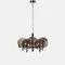 Chandelier Club Series in Smoked Glass & Chrome by Gaetano Sciolari for Sciolari Lighting, 1970s