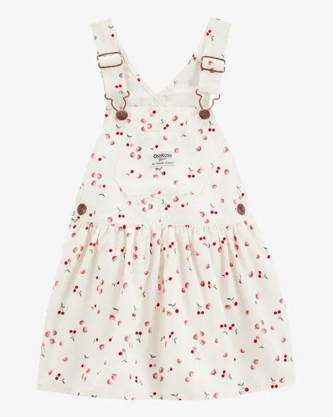 Baby Girl Cherry-Print Jumper Dress - White
