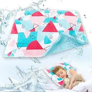 Pillow Cooling Pad Mat, Cold Pillow Injuries, Perfect for Night Sweats, Migraines, Fevers, Hot Flashes, Reusable (Geometric Patterns)