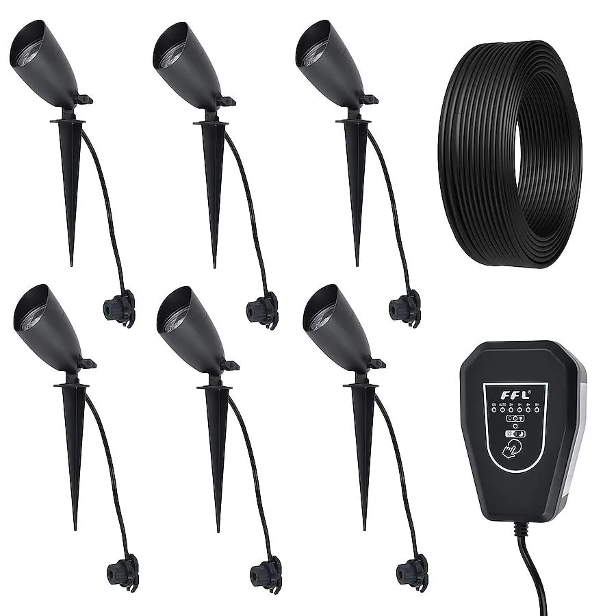 Harbor Breeze Landscape Lighting 420 -Lumens 5 -Watt Black Low voltage Warm White LED Spot light kit