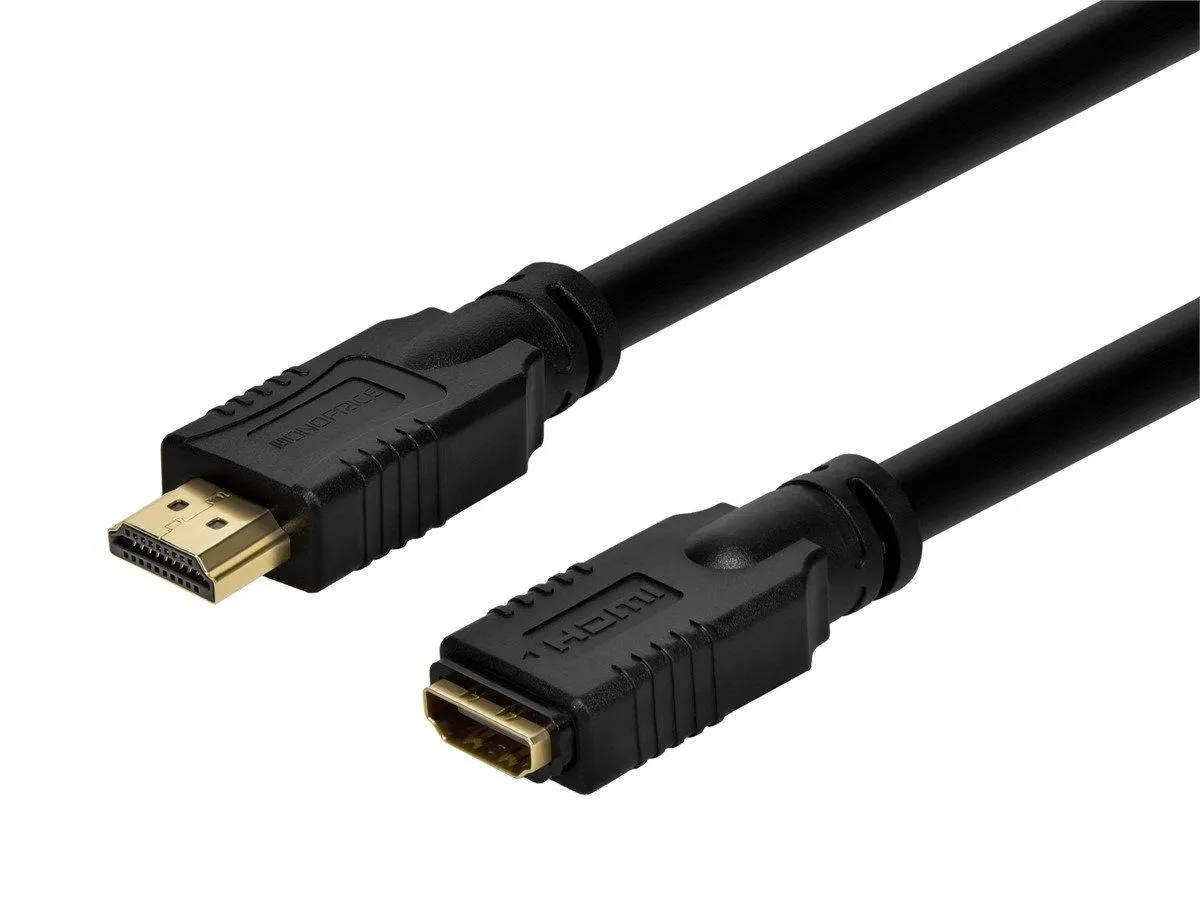 Monoprice Commercial Series High Speed HDMI Extension Cable - 4K@60Hz HDR 18Gbps YCbCr 4:4:4 24AWG CL2 3ft Black