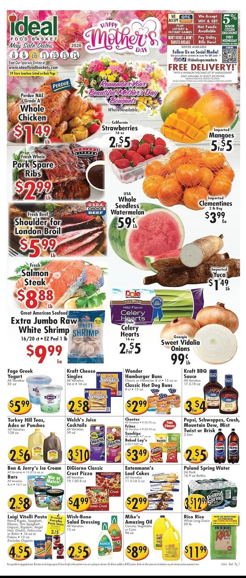Weekly ad Ideal Food Basket circular from May 8 to May 14 2026 - Page 1