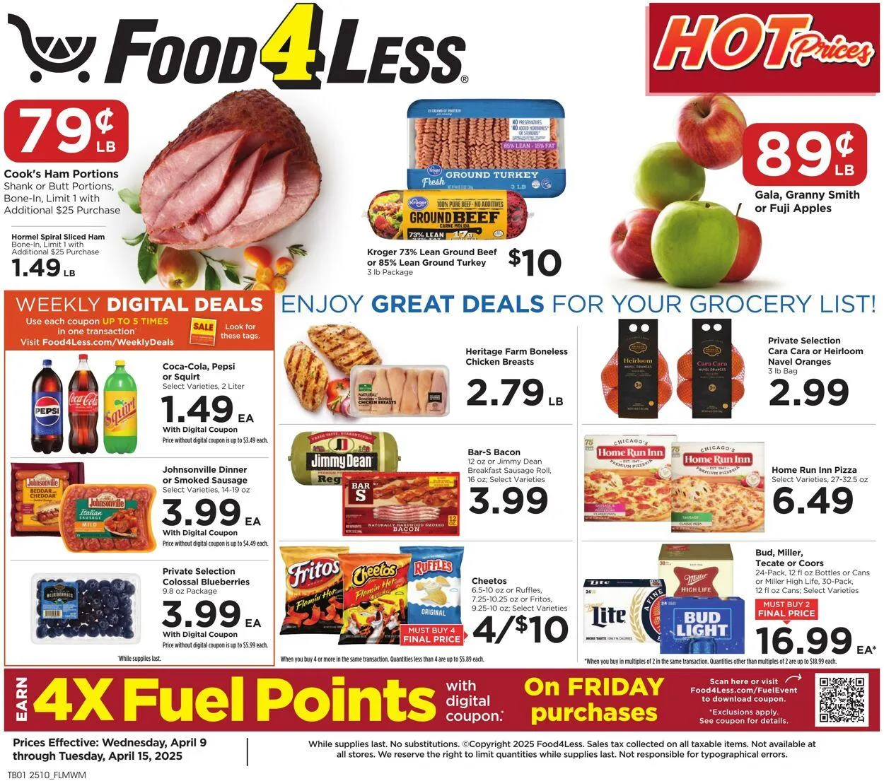 Catálogo de Food 4 Less Current weekly ad 9 de abril al 15 de abril 2025 - Página 1