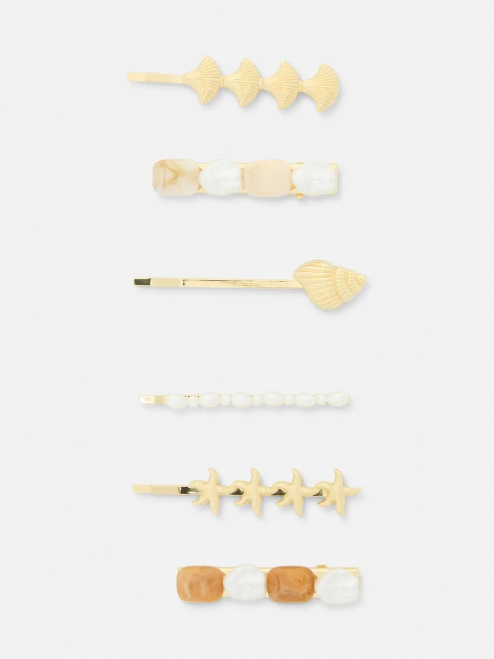 6-Pack Seashell Hair Clips