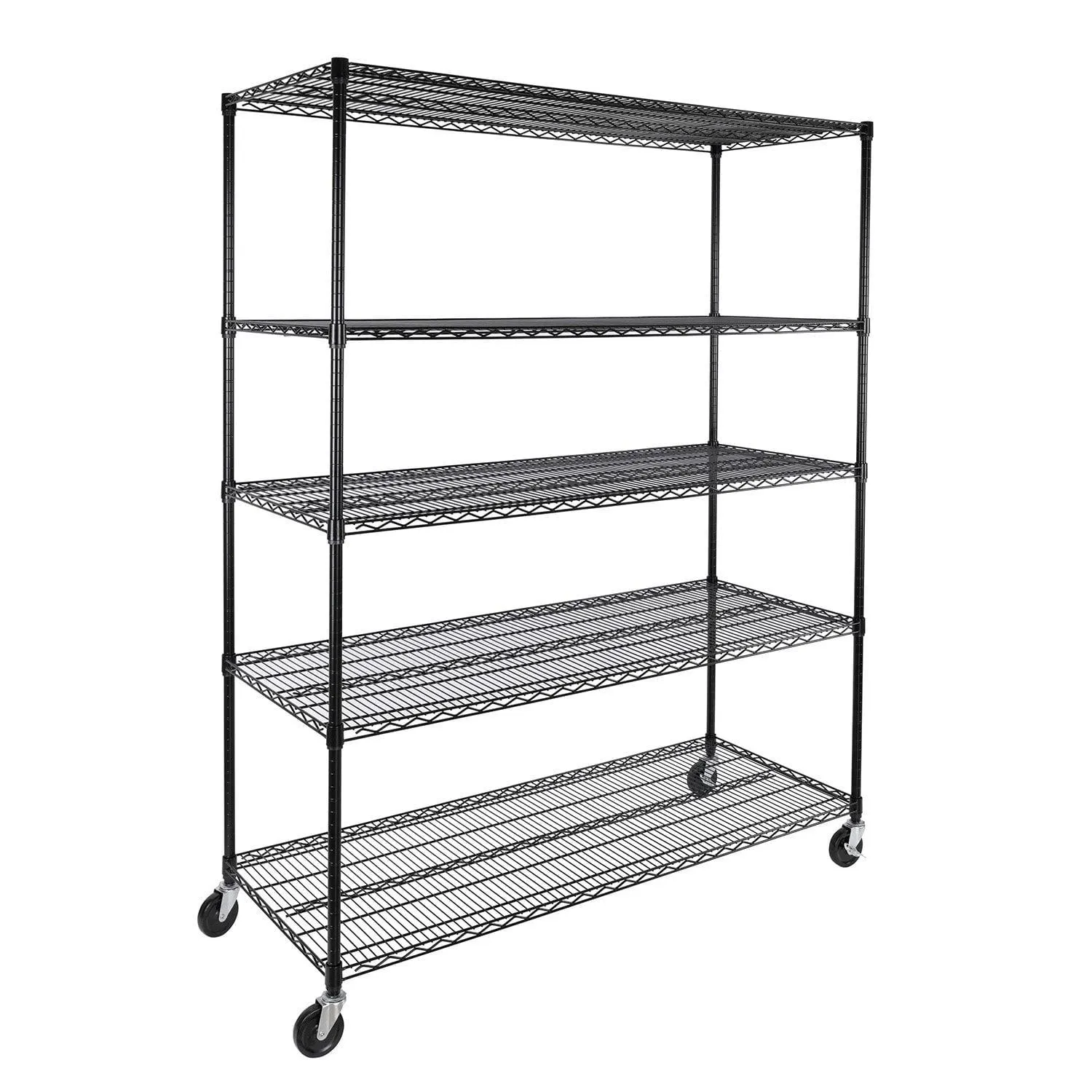 Seville Classics UltraDurable 5-Tier NSF Steel Shelving, 60" W x 24" D x 76" H