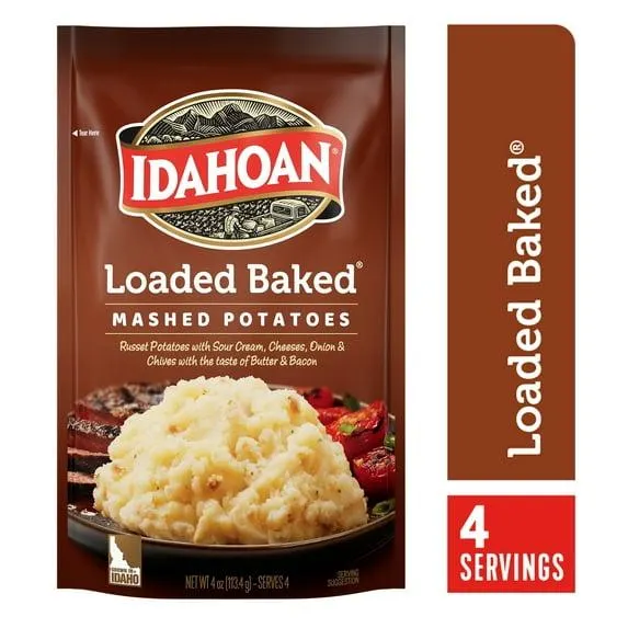 Idahoan Loaded Baked Mashed Potatoes Side Dish, 4 oz