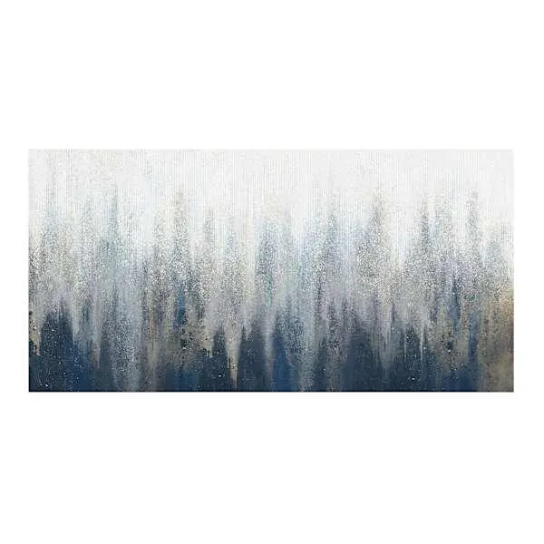 Silver Beats Textured Canvas Wall Art, 56x28