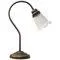 Art Nouveau French Brass & Frosted Glass Table Desk Light