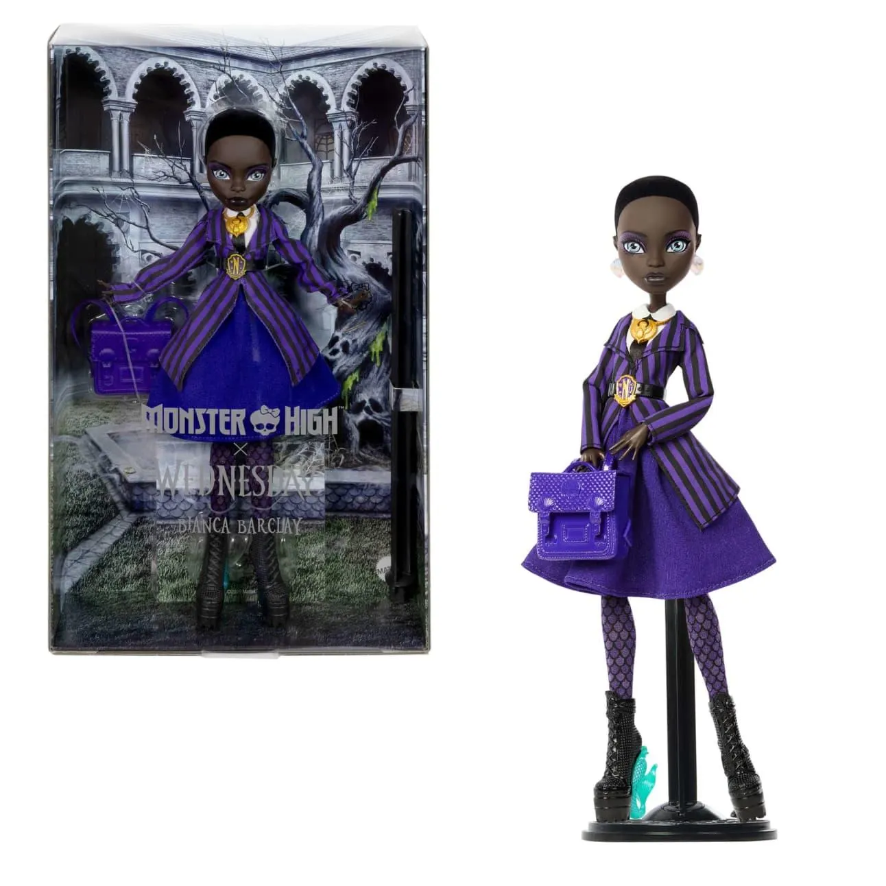 Monster High X Wednesday Collectible Doll, Bianca Barclay in Nevermore Academy Uniform