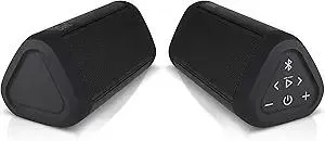 OontZ Ultra Dual Portable Bluetooth Speaker 5.0 2-Pack – IPX7 Waterproof, 14W Enhanced Sound, 20-Hr Battery, 100ft Range, Deep Bass & Clear Audio, Durable for Shower, Pool, or Beach (Black)
