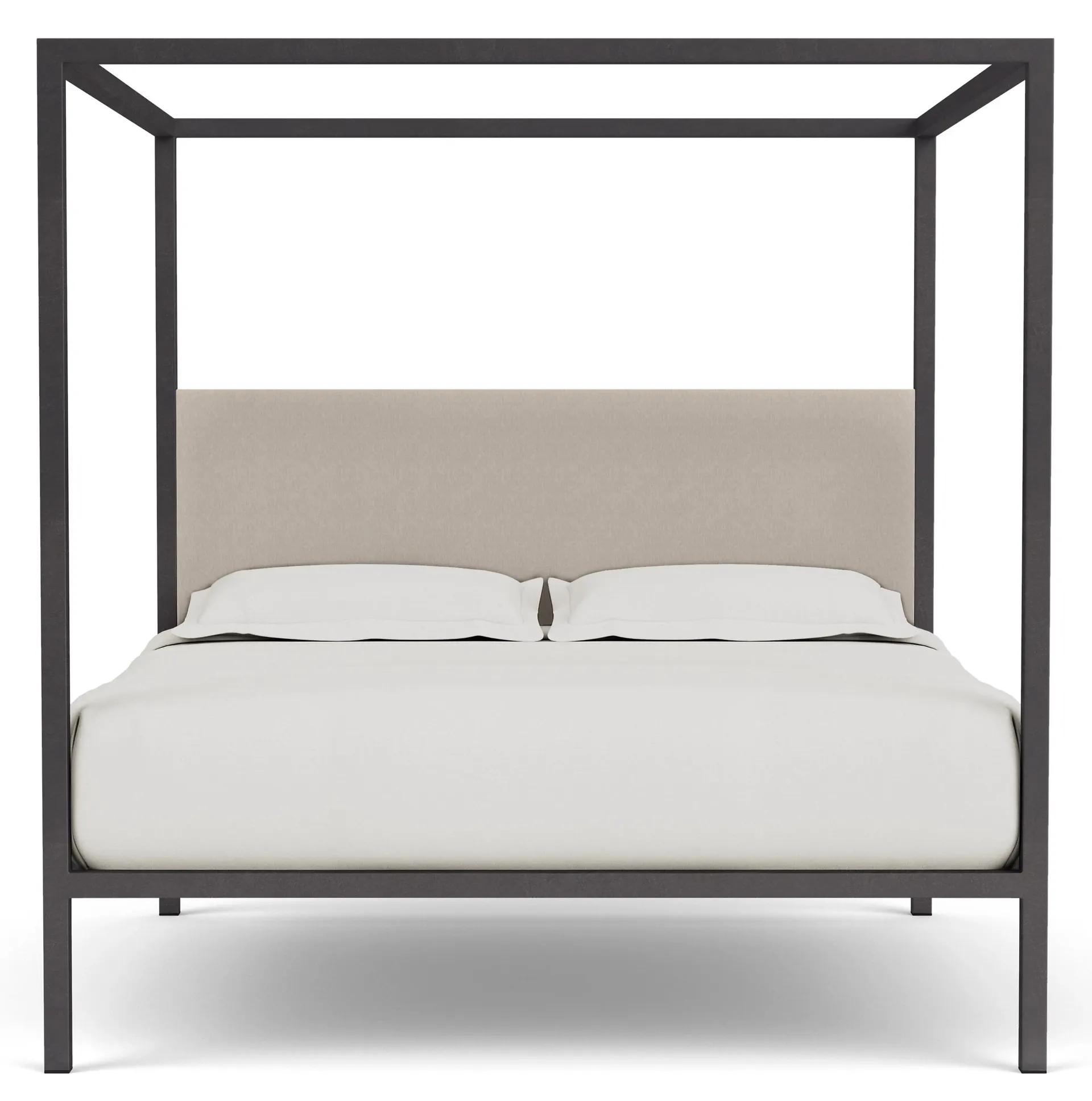 Architecture California King Bed in Flint Oatmeal with Natural Steel Frame