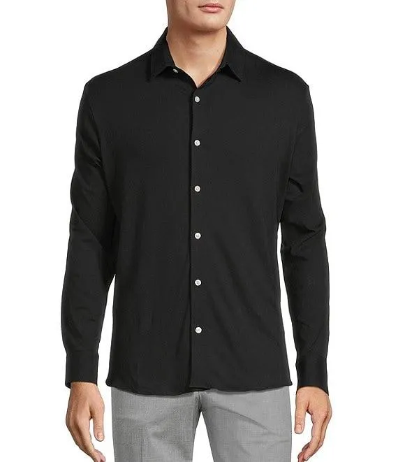 State Street Essentials Long Sleeve Solid Albini Knit 4Flex Coatfront Shirt