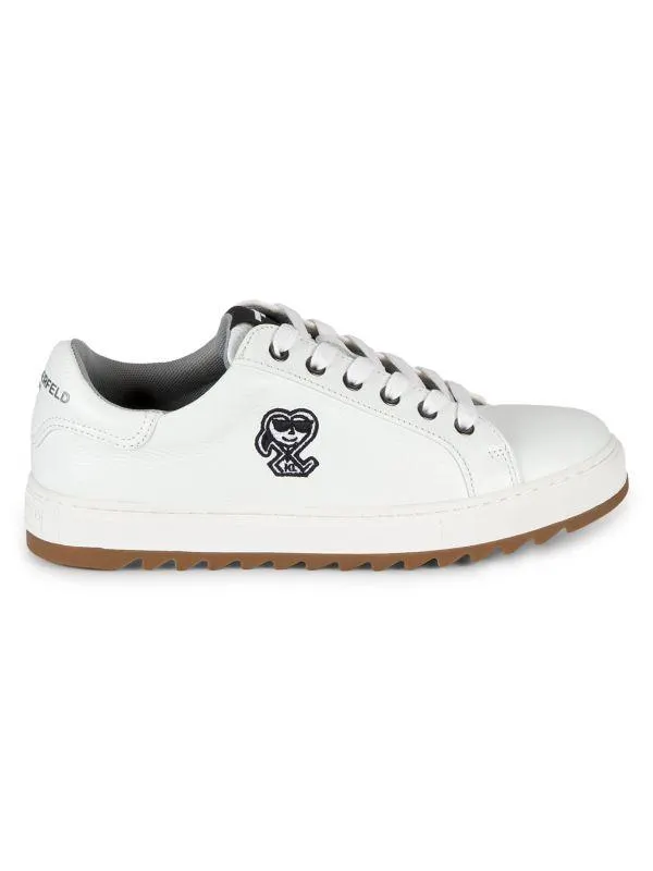 Low-Top Leather Sawtooth Sneakers
