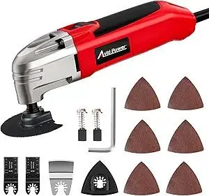 AVID POWER Oscillating Tool, 22000 OPM Electric Oscillating Multi Tool with 3°Oscillation Angle, Cutting, Sanding, Grinding, Scraping, 11 Accessories & Universal Interface-Red