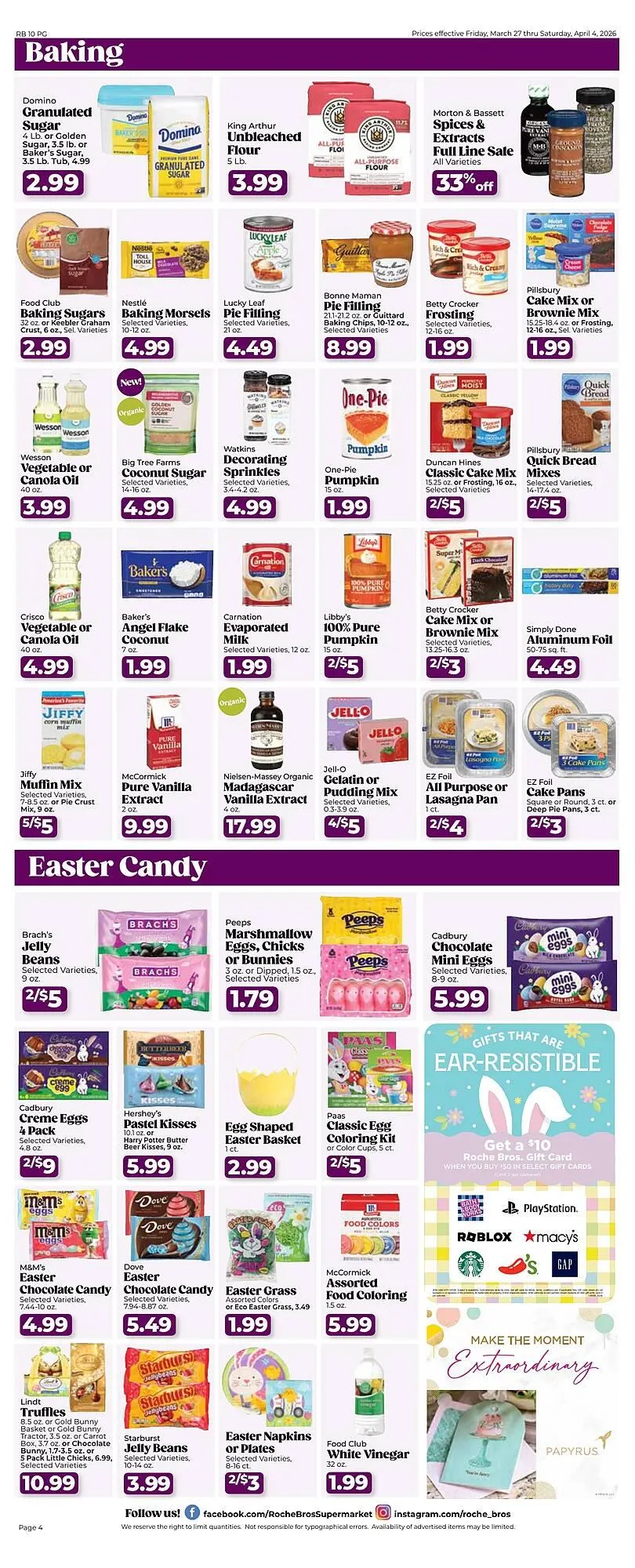Weekly promotion Roche Bros weekly ad spanning from March 31 to April 4 2026 - Page 4 for Catalogue 365