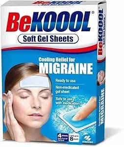 Be Koool Cooling Relief for Migraine, Soft Gel Sheets, 4 Sheets (Pack of 4)