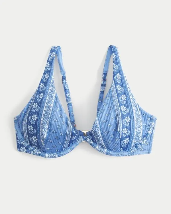 High Apex Ribbed Underwire Bikini Top