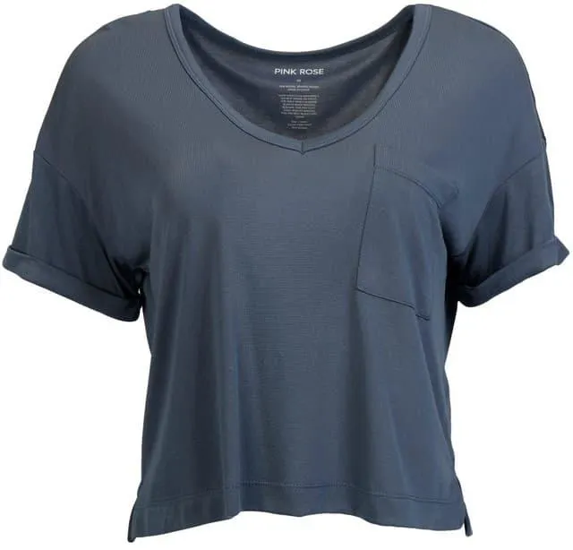 Pink Rose Juniors Boxy Short Sleeve Pocket Tee